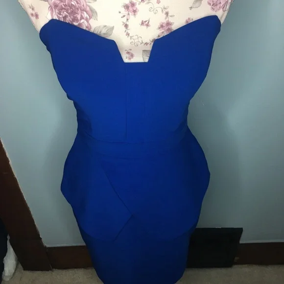 ADELYN RAE Nordstrom strapless royal blue dress XS - Picture 3 of 8